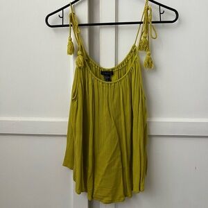 XXI Olive Tassel Strap Summer Travel Vacation Camisole - M